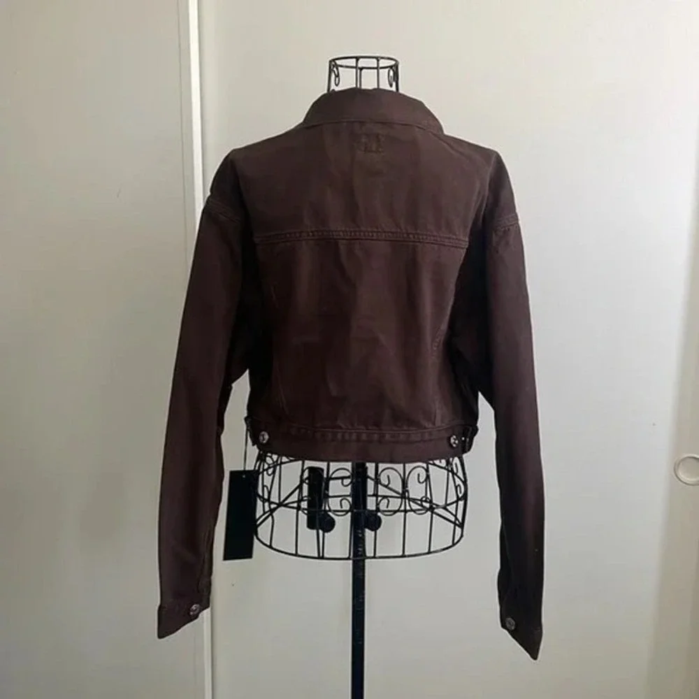 EDWIN‎ Anthropologie SIA Denim Jacket Java XS Scarlet 80s Cropped Sz:XS $218 NWT